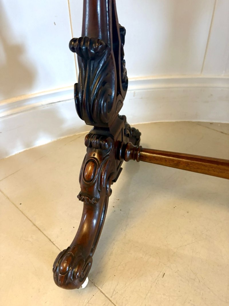 Antique Victorian Quality Carved Rosewood Freestanding Centre Table - Image 10